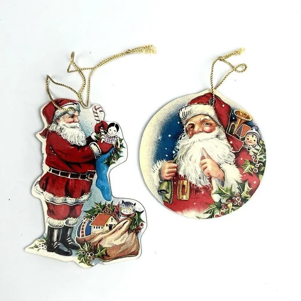 11 Vtg Victorian Style 2-sided Cardboard Christmas Ornaments Frances Brundage
